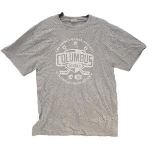 Columbus Parks and Rec Youth Hockey Gray Short Sleeve T-Shirt Size Medium